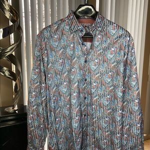 Men’s Visconti Black Paisley Pattern -Large